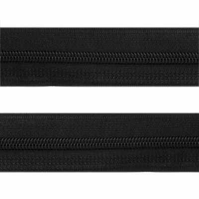Рулонная молния с покрытием PVC спираль тип 3 (упак.270м) -черная с полосой СВО - купить в Сарове. Цена: 12.74 руб.