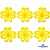 Кружево гипюр "Ромашка" 0575-1169, шир. 25 мм/уп.13,7 м, цвет 8208-жёлтый - купить в Сарове. Цена: 289.76 руб.