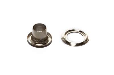 Люверсы металлические "ОмТекс", блочка/кольцо, (3 мм) - цв.никель - купить в Сарове. Цена: 0.18 руб.
