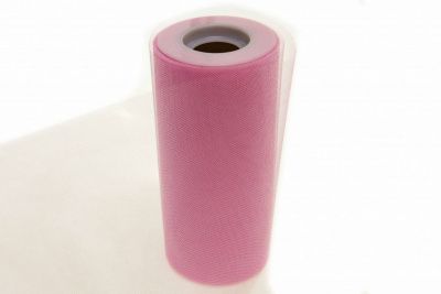 Фатин блестящий в шпульках 16-14, 12 гр/м2, шир. 15 см (в нам. 25+/-1 м), цвет розовый - купить в Сарове. Цена: 107.52 руб.
