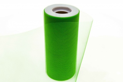 Фатин в шпульках 16-146, 10 гр/м2, шир. 15 см (в нам. 25+/-1 м), цвет зелёный - купить в Сарове. Цена: 100.69 руб.