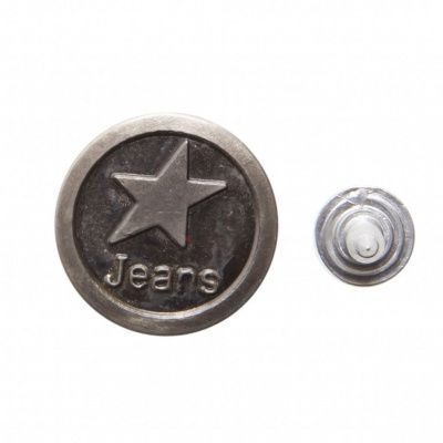 Пуговица джинсовая металлическая, 15 мм, в ассортименте - купить в Сарове. Цена: 1.62 руб.