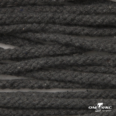 Шнур плетеный d-6 мм круглый, 70% хлопок 30% полиэстер, уп.90+/-1 м, цв.1088-т.серый - купить в Сарове. Цена: 594 руб.