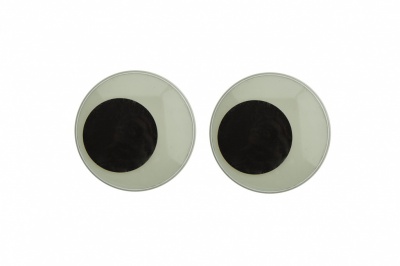 Глазки для игрушек, круглые, с бегающими зрачками, 40 мм/упак.20+/-2 шт, цв. -черно-белые - купить в Сарове. Цена: 158.73 руб.