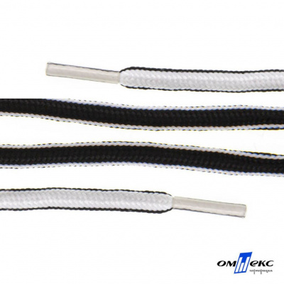 Шнурки #4-27, круглые 130 см, двухцветные (черно/белый) - купить в Сарове. Цена: 47.04 руб.