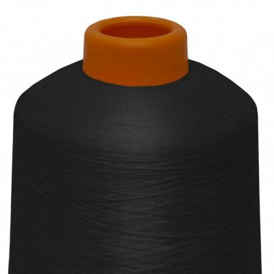 Нитки текстурированные некручёные, намот. 15 000 м, цвет чёрный - купить в Сарове. Цена: 204.10 руб.