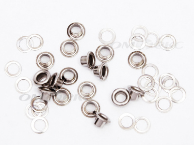 Люверсы металлические, блочка/кольцо, №3 (5 мм) упак.1000 шт- цв.никель - купить в Сарове. Цена: 215.60 руб.