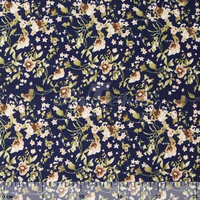 Плательная ткань "Фламенко" 1.1, 80 гр/м2, шир.150 см, принт растительный - купить в Сарове. Цена 241.49 руб.