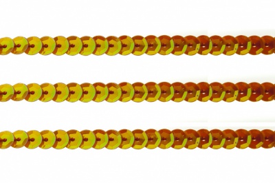 Пайетки "ОмТекс" на нитях, CREAM, 6 мм С / упак.73+/-1м, цв. 88 - оранжевый - купить в Сарове. Цена: 300.55 руб.