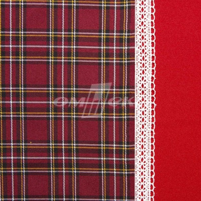 Ткань костюмная клетка 24379 2012, 230 гр/м2, шир.150см, цвет бордовый/бел/жел - купить в Сарове. Цена 545.24 руб.