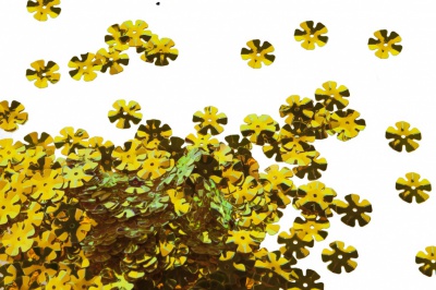 Пайетки "ОмТекс" россыпью,DOUBLE SIDED GOLD,цветок 14 мм/упак.50 гр, цв. 0460-золото - купить в Сарове. Цена: 80.12 руб.