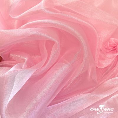 Ткань органза, 100% полиэстр, 28г/м2, шир. 150 см, цв. #47 розовая пудра - купить в Сарове. Цена 86.24 руб.