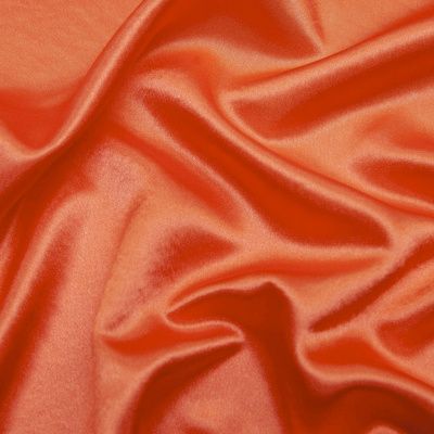 Поли креп-сатин 18-1445, 120 гр/м2, шир.150см, цвет оранжевый - купить в Сарове. Цена 155.57 руб.
