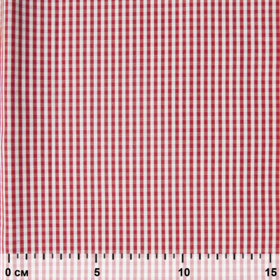 Ткань сорочечная Клетка Виши, 115 г/м2, 58% пэ,42% хл, шир.150 см, цв.5-красный, (арт.111) - купить в Сарове. Цена 306.69 руб.