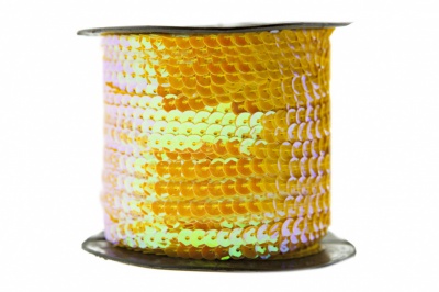 Пайетки "ОмТекс" на нитях, CREAM, 6 мм С / упак.73+/-1м, цв. 92 - золото - купить в Сарове. Цена: 484.77 руб.