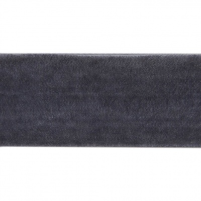 Лента бархатная нейлон, шир.25 мм, (упак. 45,7м), цв.189-т.серый - купить в Сарове. Цена: 981.09 руб.
