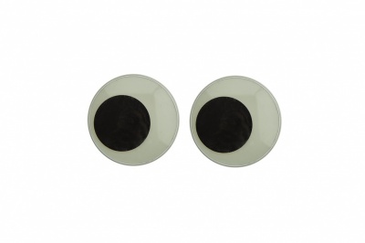 Глазки для игрушек, круглые, с бегающими зрачками, 18 мм/упак.20+/-2 шт, цв. -черно-белые - купить в Сарове. Цена: 25.40 руб.