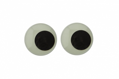 Глазки для игрушек, круглые, с бегающими зрачками, 24 мм/упак.50+/-2 шт, цв. -черно-белые - купить в Сарове. Цена: 60.32 руб.