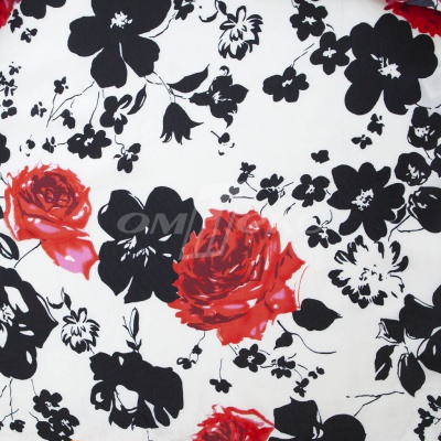 Плательная ткань "Фламенко" 22.1, 80 гр/м2, шир.150 см, принт растительный - купить в Сарове. Цена 239.03 руб.