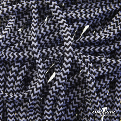 Шнурки #107-16, круглые 130 см, двухцветные цв.серый/чёрный - купить в Сарове. Цена: 31.89 руб.