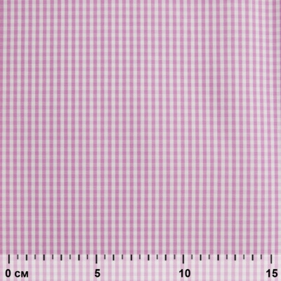 Ткань сорочечная Клетка Виши, 115 г/м2, 58% пэ,42% хл, шир.150 см, цв.1-розовый, (арт.111) - купить в Сарове. Цена 306.69 руб.