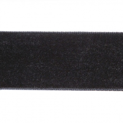 Лента бархатная нейлон, шир.25 мм, (упак. 45,7м), цв.03-черный - купить в Сарове. Цена: 800.84 руб.