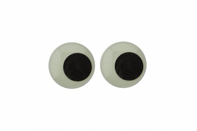 Глазки для игрушек, круглые, с бегающими зрачками, 15 мм/упак.50+/-2 шт, цв. -черно-белые - купить в Сарове. Цена: 46.92 руб.