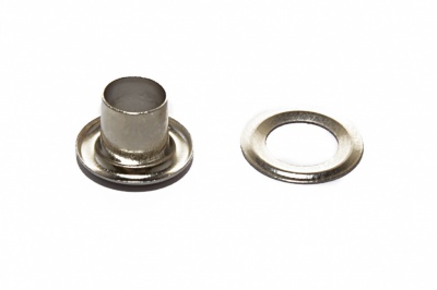 Люверсы металлические "ОмТекс", блочка/кольцо, (4 мм) - цв.никель - купить в Сарове. Цена: 0.24 руб.