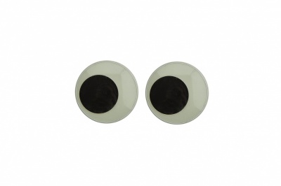 Глазки для игрушек, круглые, с бегающими зрачками, 12 мм/упак.50+/-2 шт, цв. -черно-белые - купить в Сарове. Цена: 38.32 руб.