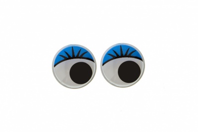 Глазки для игрушек, круглые, с бегающими зрачками, 8 мм/упак.50+/-2 шт, цв. -синий - купить в Сарове. Цена: 59.05 руб.