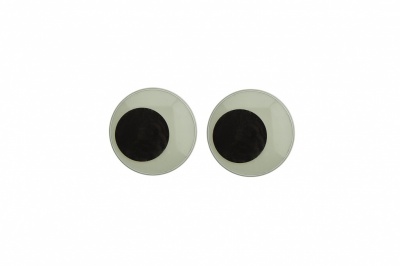 Глазки для игрушек, круглые, с ресничками, 10 мм/упак.50+/-2 шт, цв. -черно-белые - купить в Сарове. Цена: 21.45 руб.