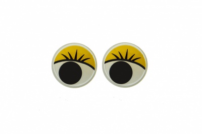 Глазки для игрушек, круглые, с бегающими зрачками, 8 мм/упак.50+/-2 шт, цв. -желтый - купить в Сарове. Цена: 59.05 руб.