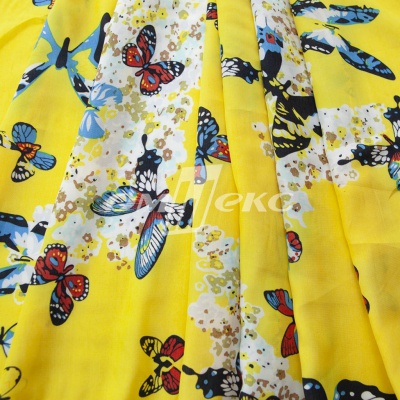 Плательная ткань "Софи" 7.2, 75 гр/м2, шир.150 см, принт бабочки - купить в Сарове. Цена 241.49 руб.