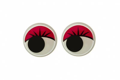 Глазки для игрушек, круглые, с бегающими зрачками, 12 мм/упак.50+/-2 шт, цв. -красный - купить в Сарове. Цена: 95.04 руб.