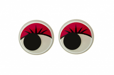 Глазки для игрушек, круглые, с бегающими зрачками, 15 мм/упак.50+/-2 шт, цв. -красный - купить в Сарове. Цена: 113.01 руб.